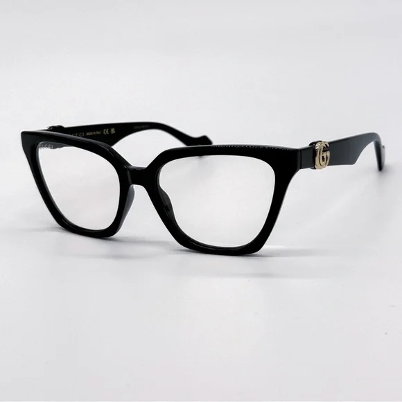 NEW GUCCI GG1542S 001 CAT EYE BLACK BROWN/CLEAR WOMEN SUNGLASSES GUCCI - Picture 7 of 16